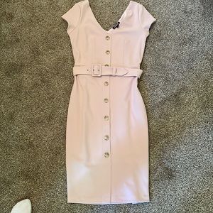 New express pink fitted dress